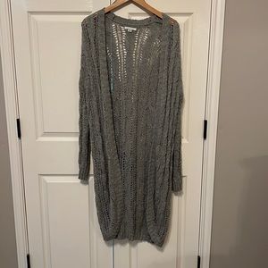 Long crochet cardigan